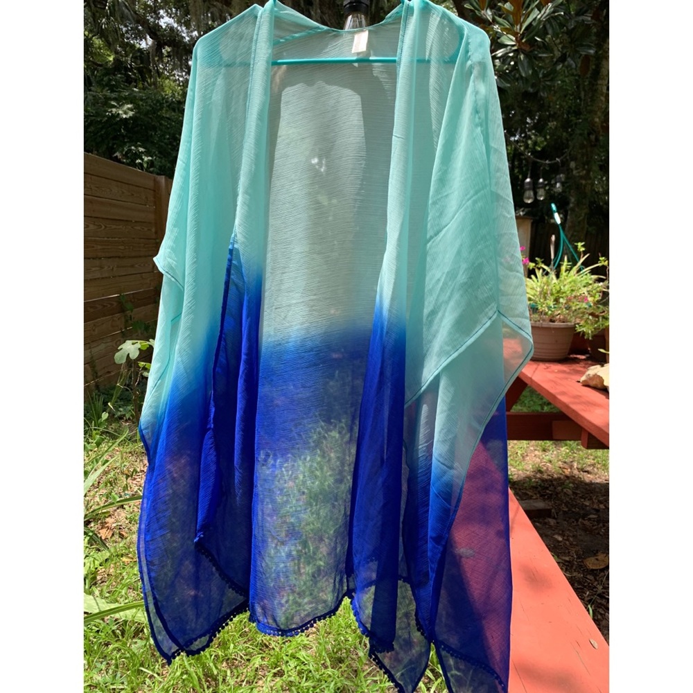 Blue Gradient Kimono Coverup